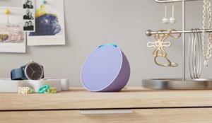 eBookReader Amazon Echo Pop bluetooth højtaler lilla bord